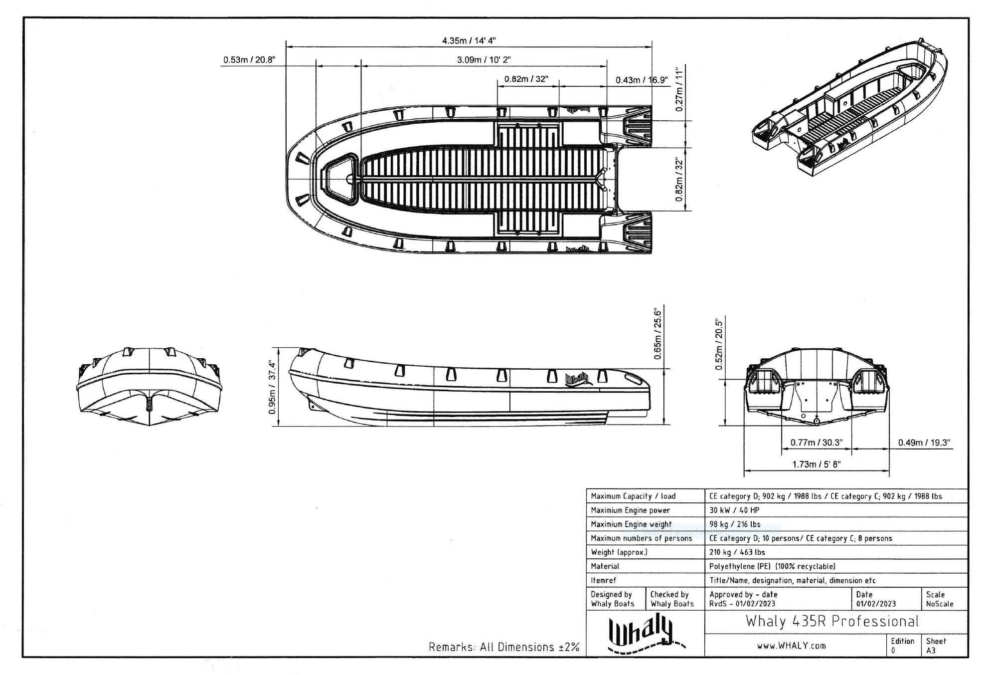 435R M2023Technical drawing